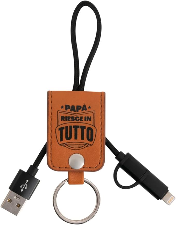 Mr.Wonderful: Portachiavi con caricabatterie per il cellulare "Papà riesce in tutto"