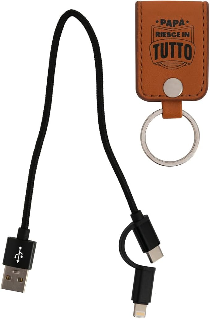 Mr.Wonderful: Portachiavi con caricabatterie per il cellulare "Papà riesce in tutto"