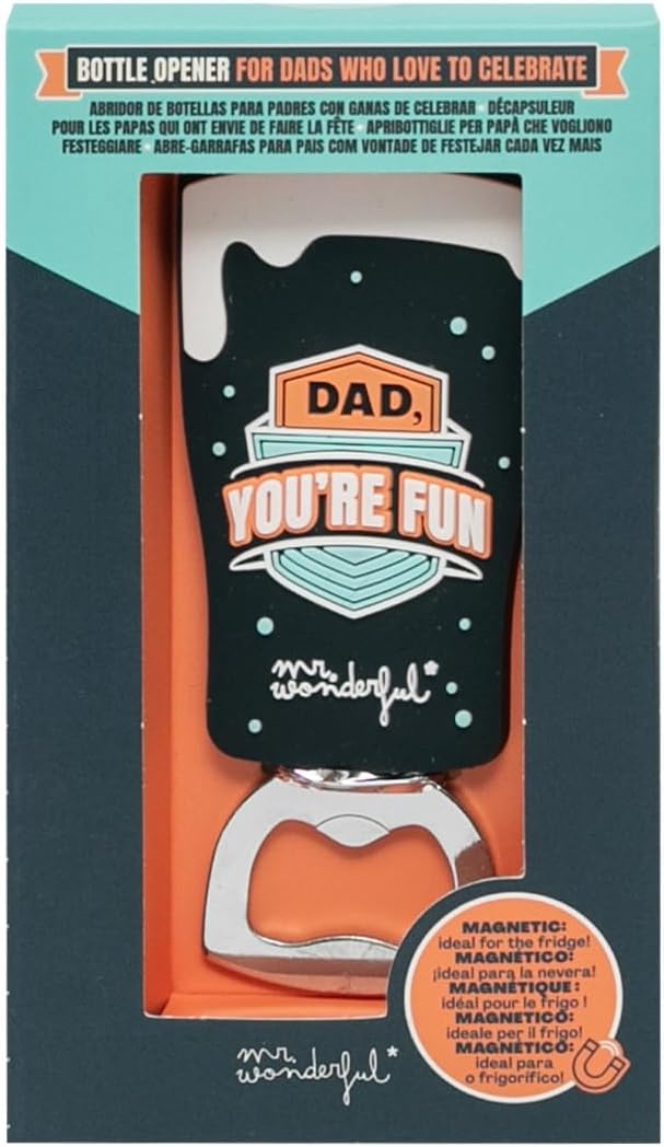 Mr.Wonderful: Apribottiglie con messaggio "Dad, you're fun"