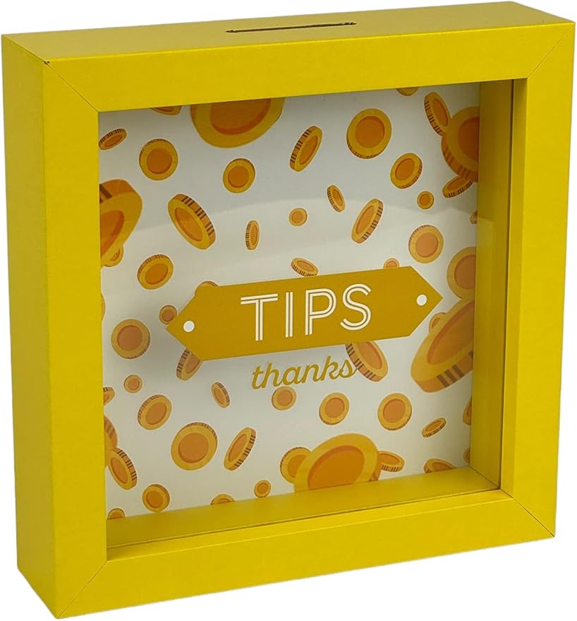 Salvadanaio Portamance Decorativo «TIPS Thanks» – 16x16 cm | Bar, Ristoranti e Saloni