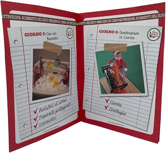 Pupazzo Elfo Natalizio con Kit Libro 24 Giorni di scherzi di Natale in Italiano per Bambini