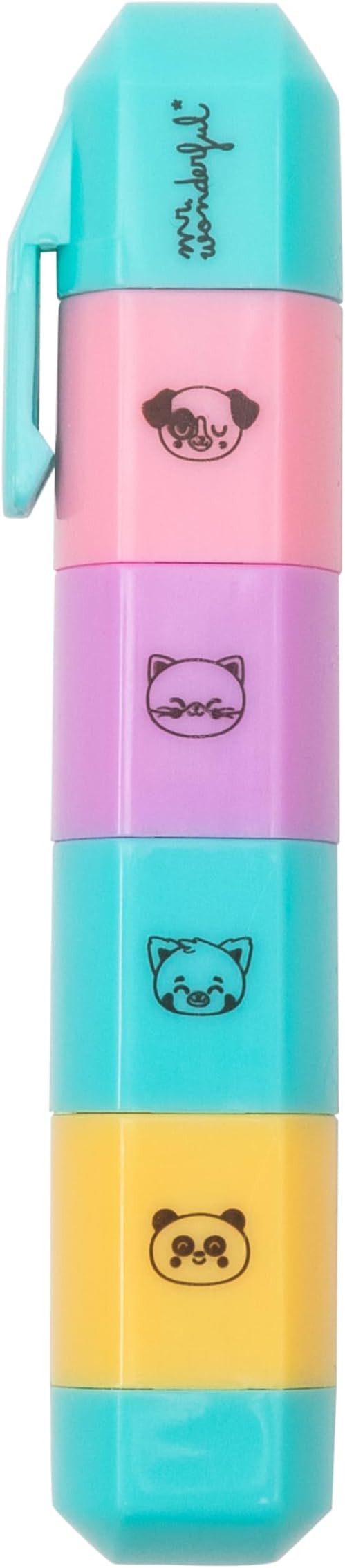 Mr. Wonderful: Set di 4 timbri con tampone d'inchiostro per lasciare il segno