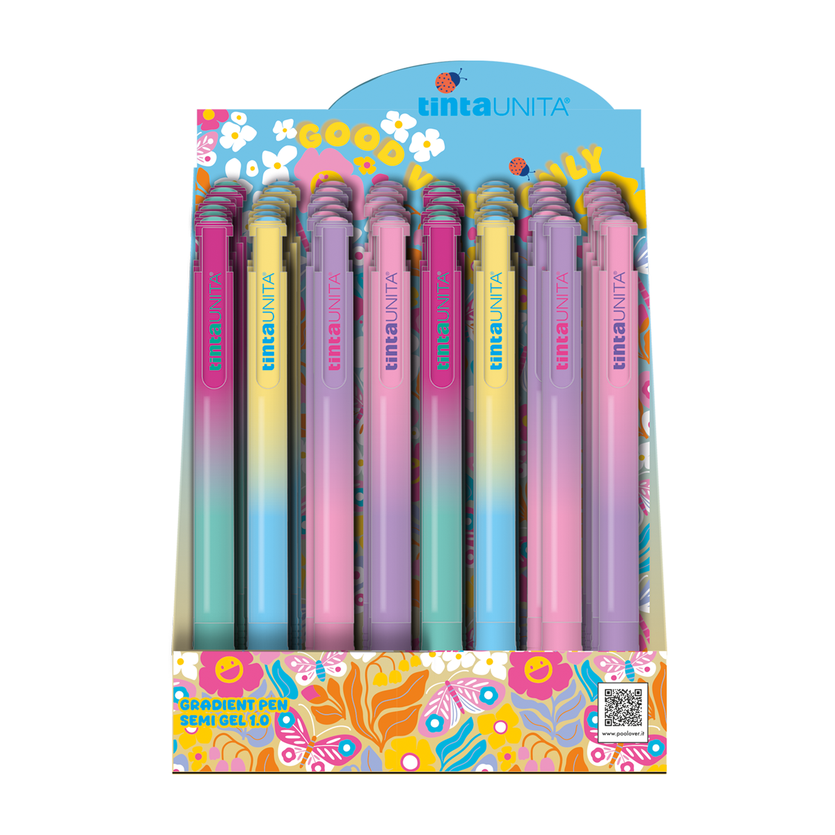 Penna Semi Gel Click Gradient Inchiostro Blu Be Happy – Tinta Unita