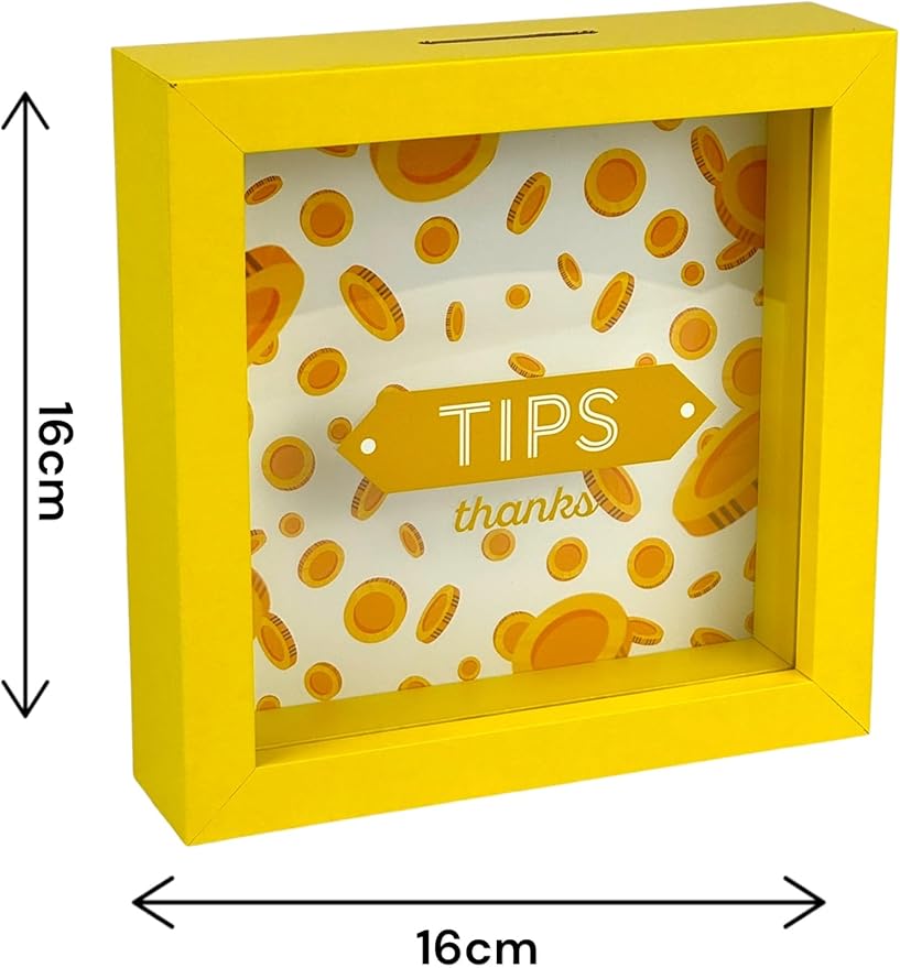 Salvadanaio Portamance Decorativo «TIPS Thanks» – 16x16 cm | Bar, Ristoranti e Saloni