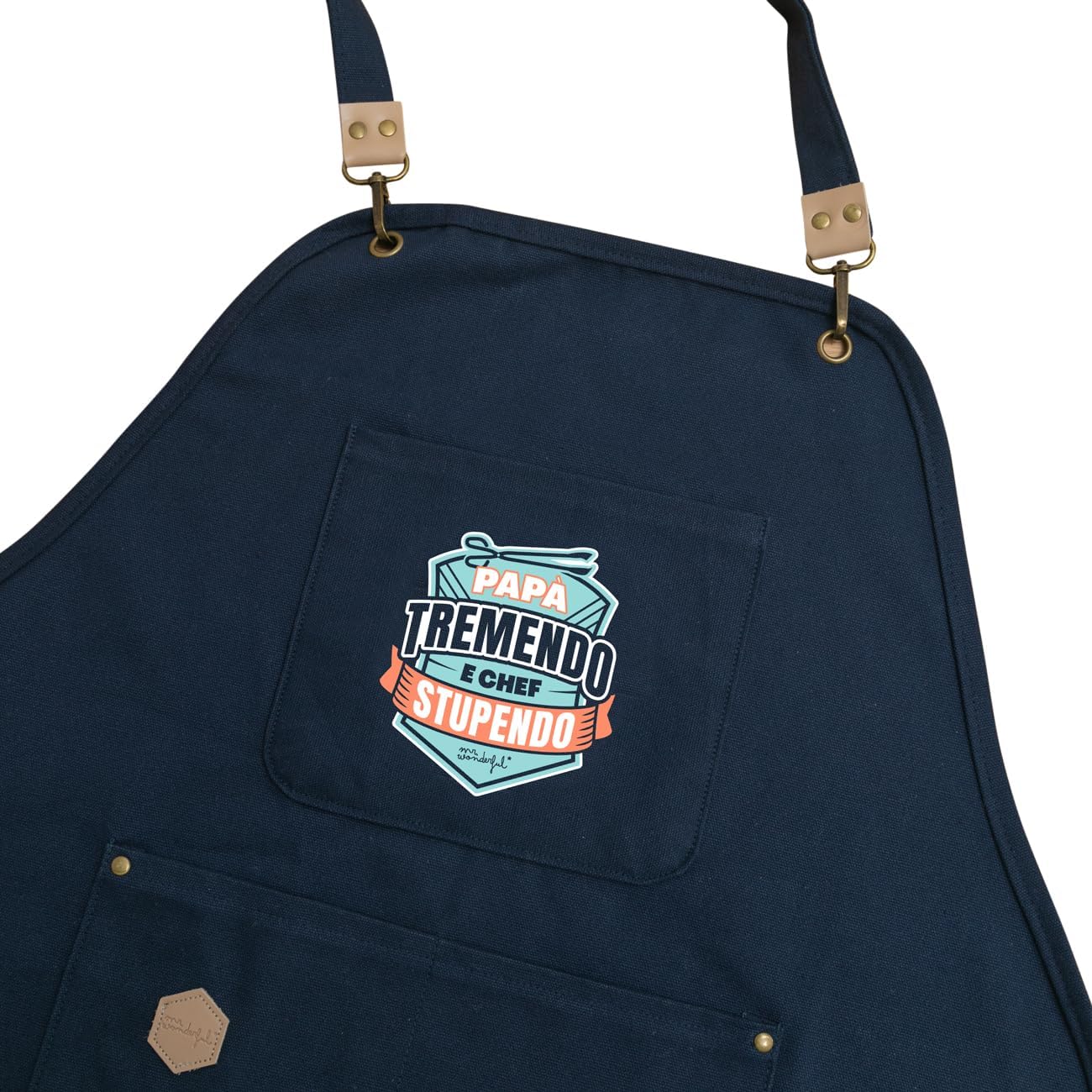 Mr.Wonderful: Set di grembiule + spatola di legno con messaggio per Festa del Papà