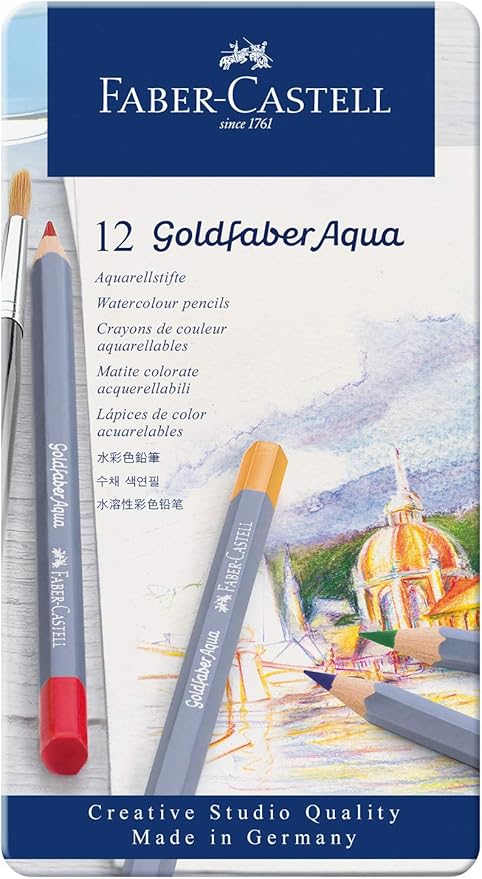 Faber Castell: Set 12 Matite Colorate Acquerellabili Goldfaber Aqua
