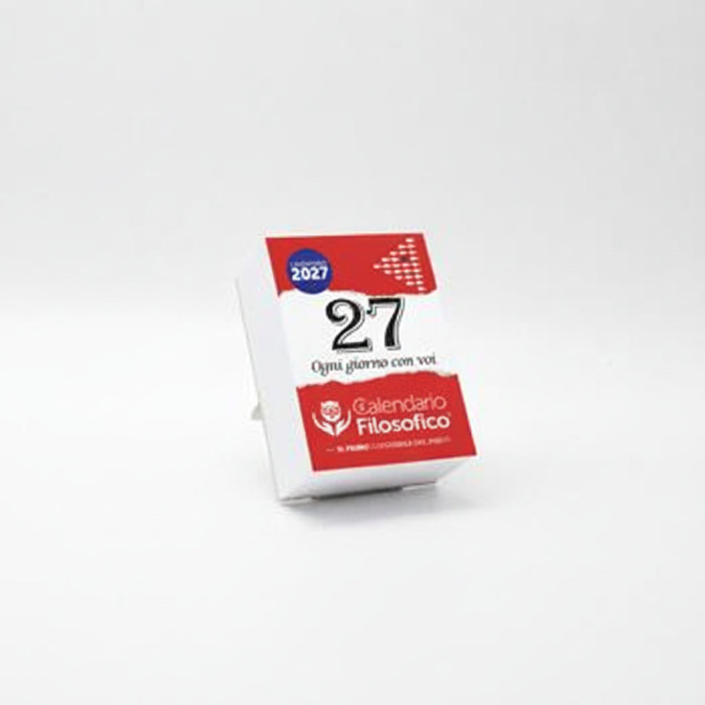 Calendario Filosofico 2027 – Formato A7 (7,4×10,5 cm) con Supporto in Cartone
