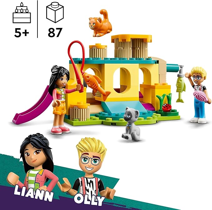 Lego: LEGO Friends Avventure nel Parco Giochi dei Gatti con Mini Bamboline di Olly e Liann e Accessori
