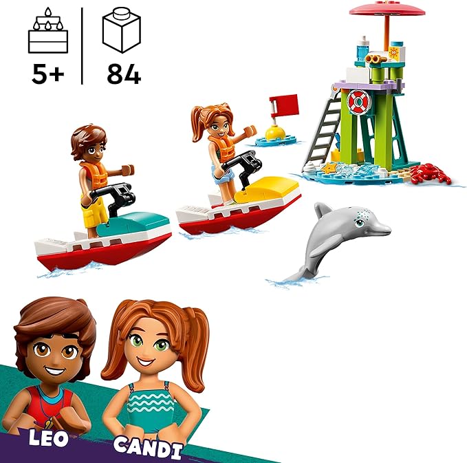 Lego: LEGO Friends Moto d’Acqua, Bagnino sulla Spiaggia di Heartlake City da Costruire