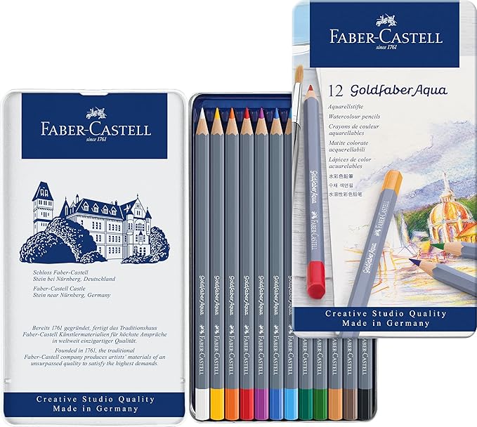 Faber Castell: Set 12 Matite Colorate Acquerellabili Goldfaber Aqua