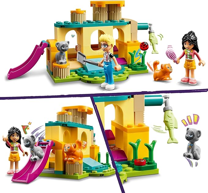 Lego: LEGO Friends Avventure nel Parco Giochi dei Gatti con Mini Bamboline di Olly e Liann e Accessori