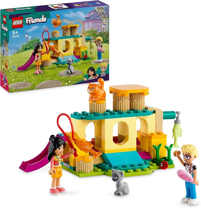 Lego: LEGO Friends Avventure nel Parco Giochi dei Gatti con Mini Bamboline di Olly e Liann e Accessori