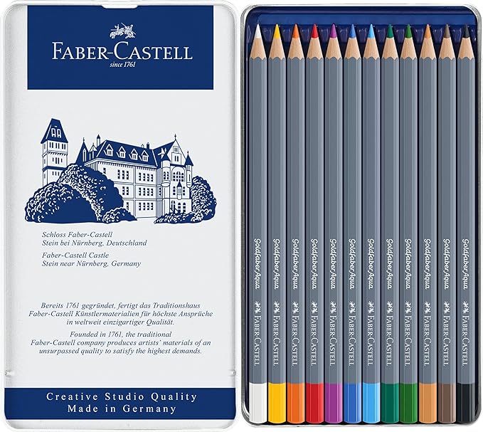 Faber Castell: Set 12 Matite Colorate Acquerellabili Goldfaber Aqua