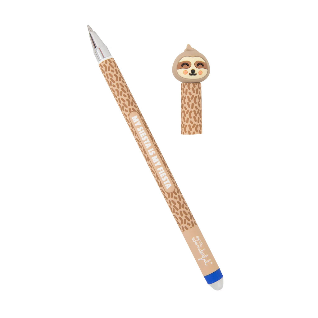 Penna Cancellabile Bo-Bo – Bradipo “My Siesta Is My Fiesta” | Inchiostro Blu Bo-Bo Farm