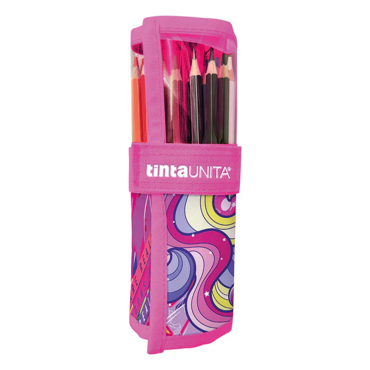 Rotolo Porta Pastelli 24+1 Tinta Unita Young Unicorno | Velcro, Finestra PVC