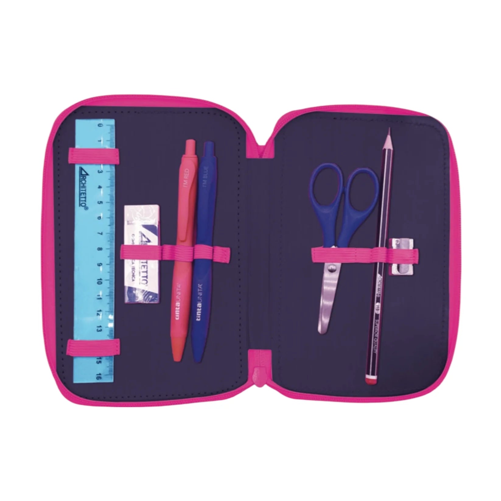Astuccio 3 Zip Crazy Girl con Patch Staccabili e Contenuto – Tinta Unita Click