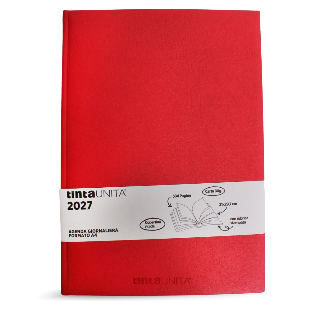 Tinta Unita - Agenda Giornaliera A4 2027 21×29,7 cm con Rubrica