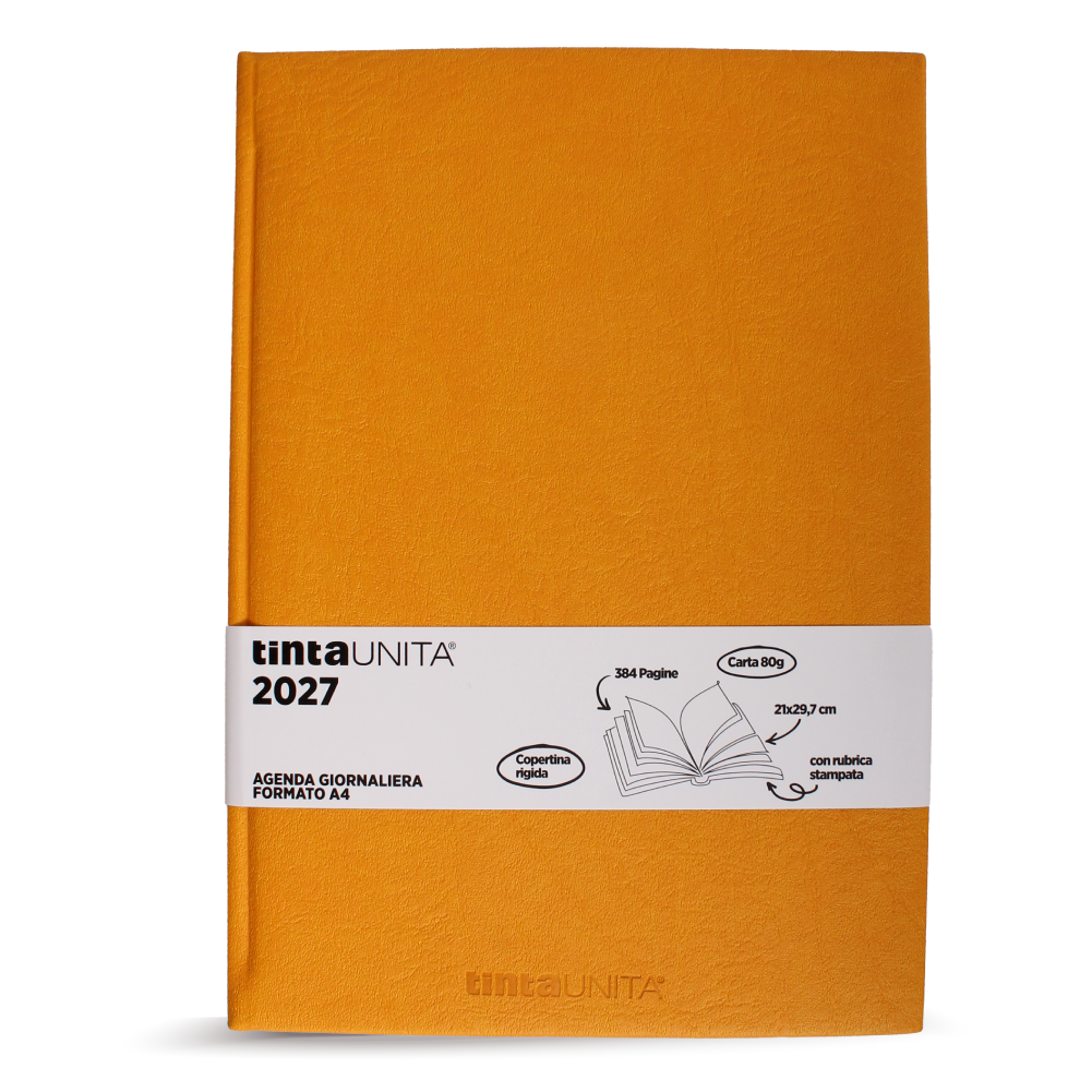 Tinta Unita - Agenda Giornaliera A4 2027 21×29,7 cm con Rubrica