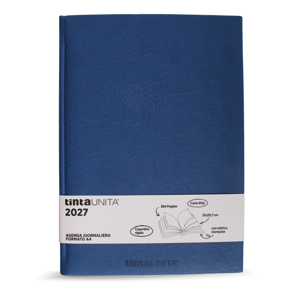 Tinta Unita - Agenda Giornaliera A4 2027 21×29,7 cm con Rubrica