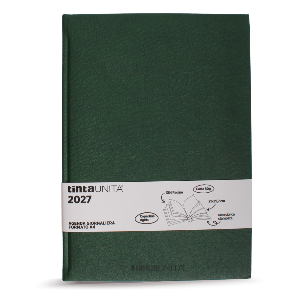 Tinta Unita - Agenda Giornaliera A4 2027 21×29,7 cm con Rubrica