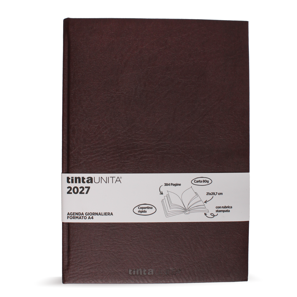 Tinta Unita - Agenda Giornaliera A4 2027 21×29,7 cm con Rubrica