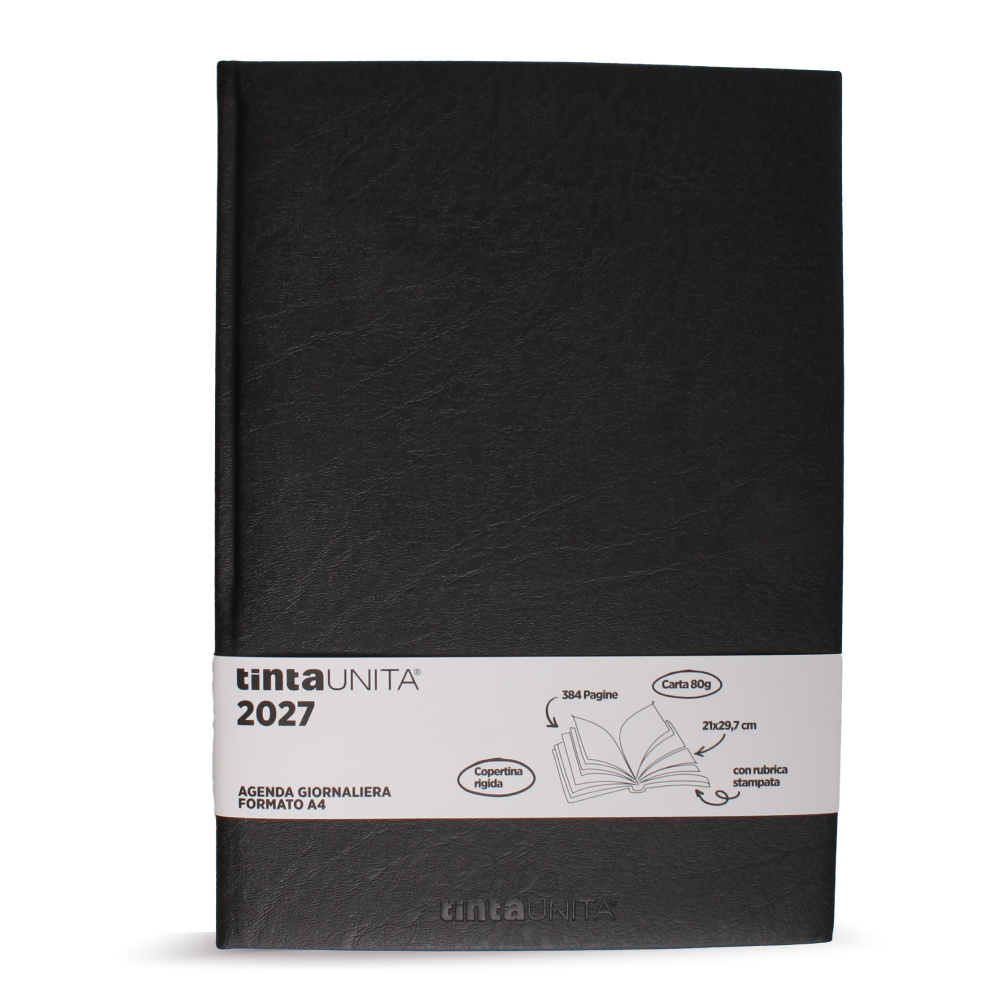 Tinta Unita - Agenda Giornaliera A4 2027 21×29,7 cm con Rubrica