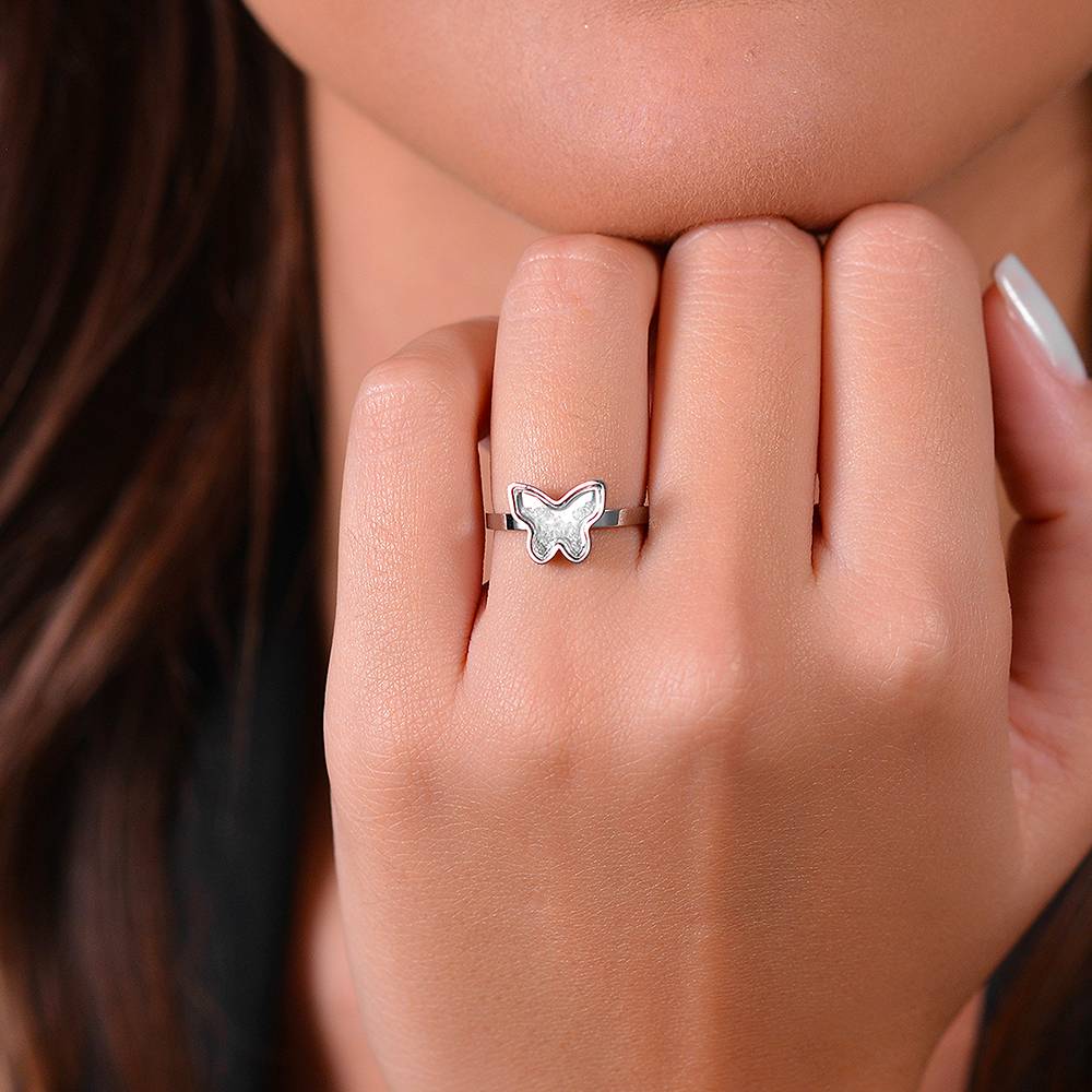 Luca Barra: Anello Donna in acciaio con farfalla con zirconi cubici