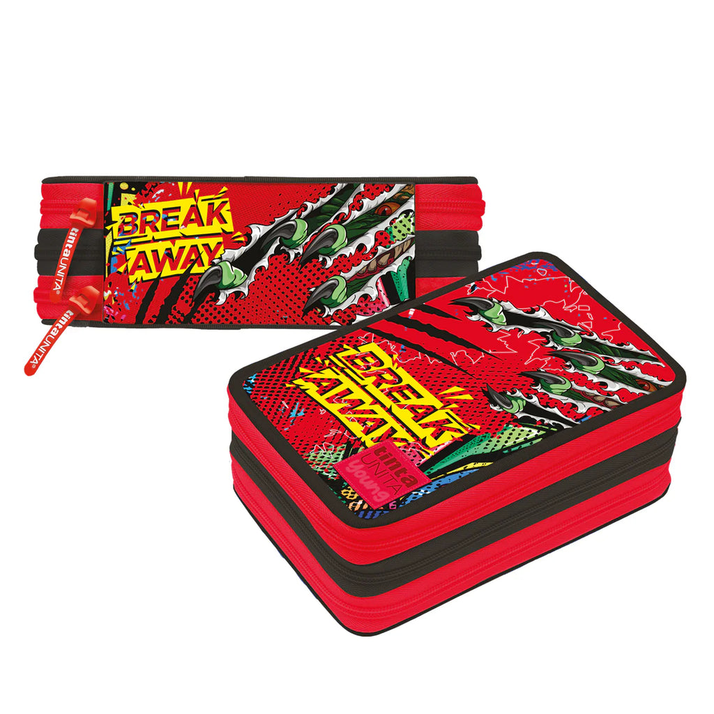 Astuccio 3 Zip Completo Tinta Unita Young Raptor | + Buono Mirabilandia