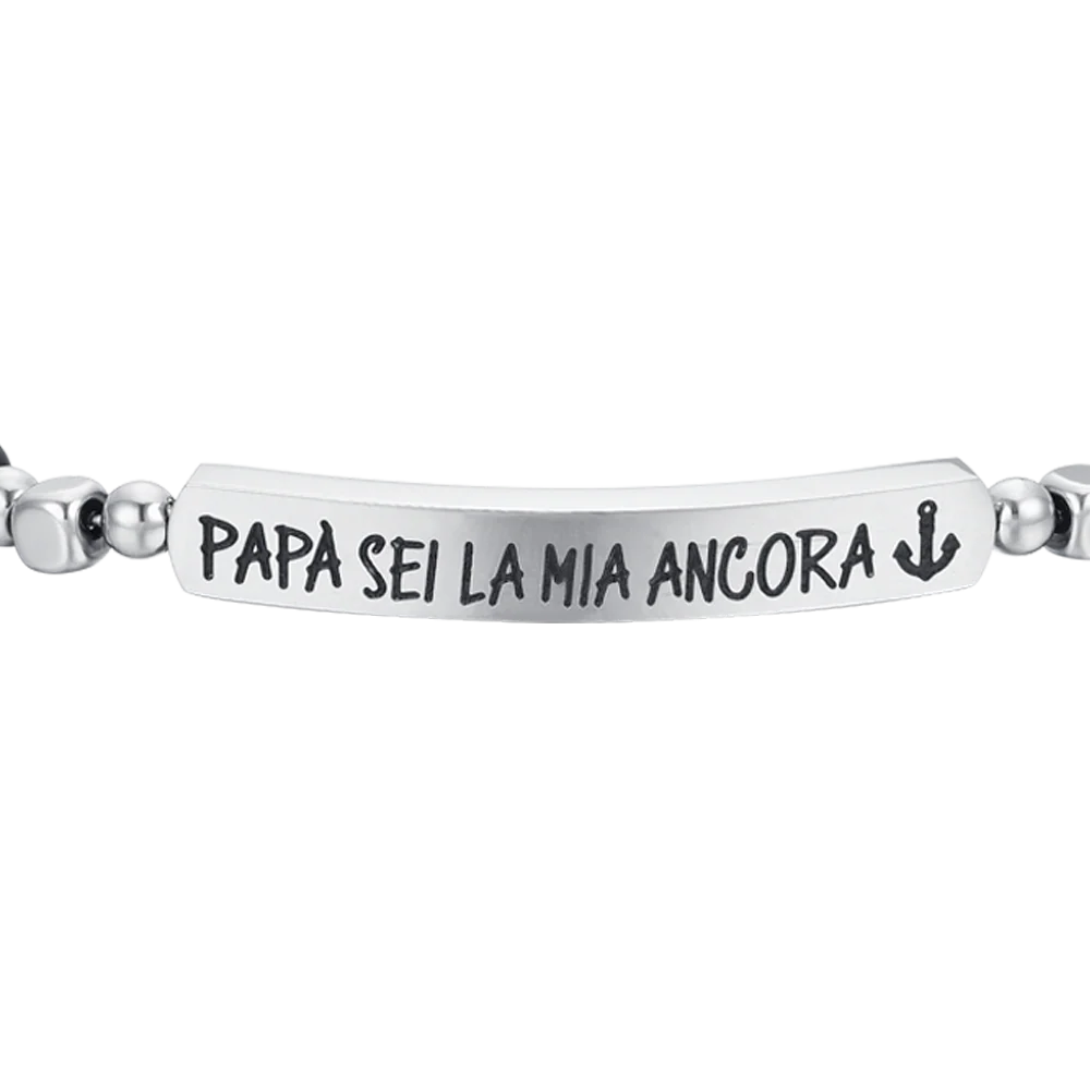 Luca Barra: bracciale uomo in acciaio "Papò sei la mia ancora"