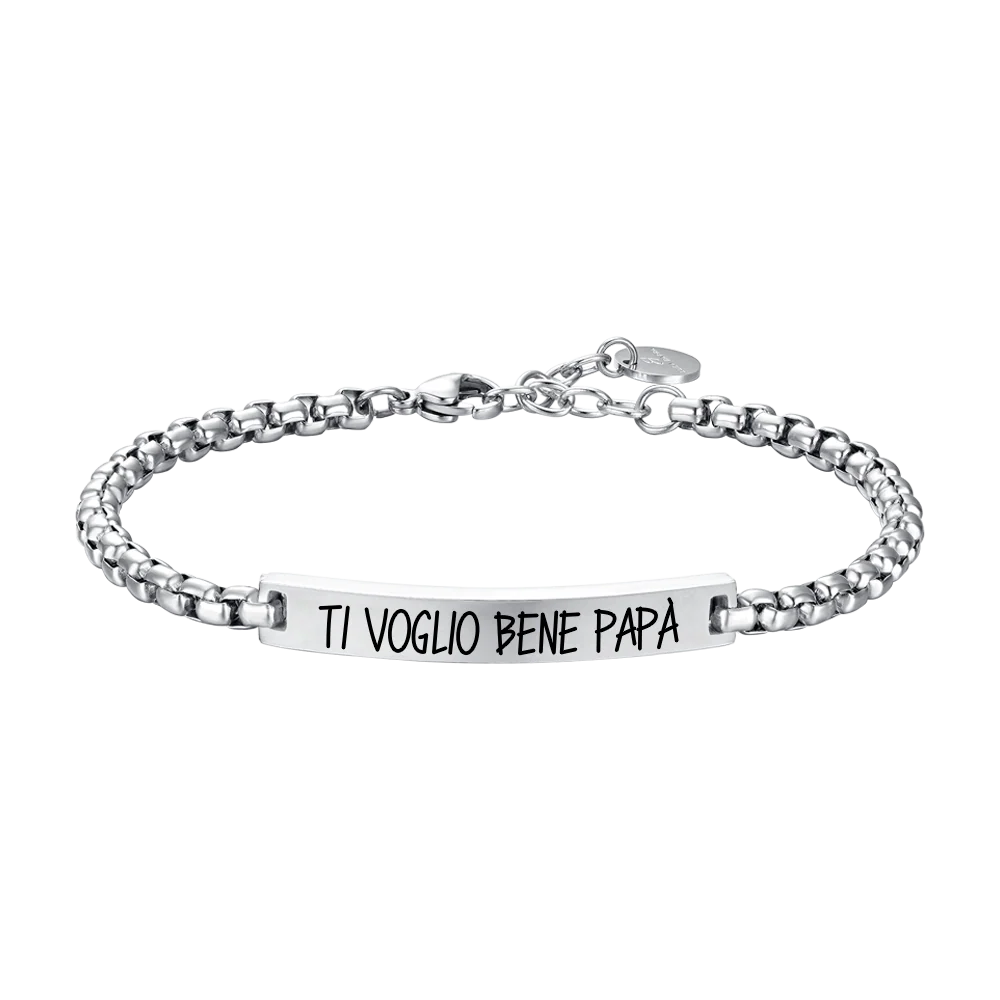 Luca Barra: Bracciale uomo in acciaio "Ti voglio bene papà"