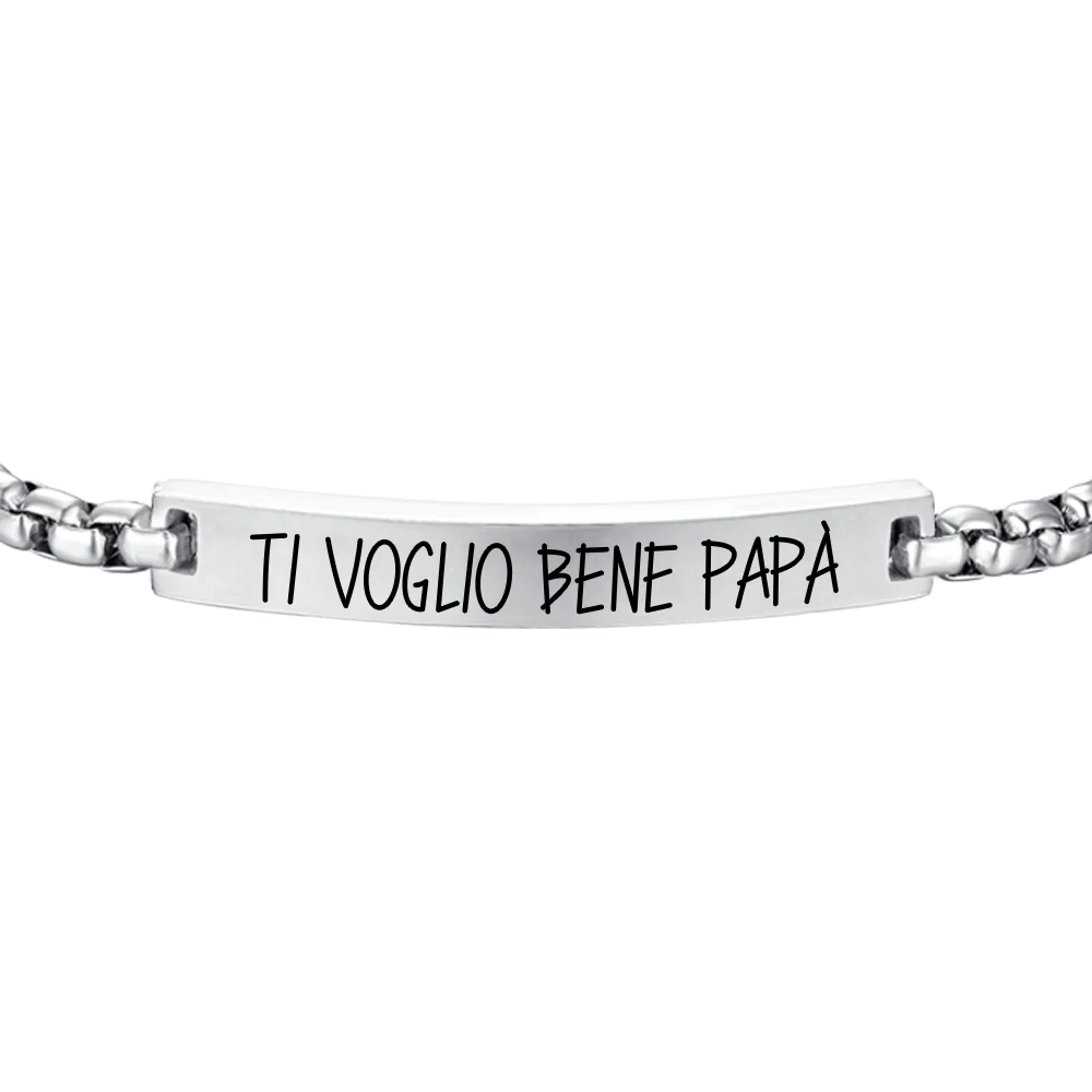 Luca Barra: Bracciale uomo in acciaio "Ti voglio bene papà"