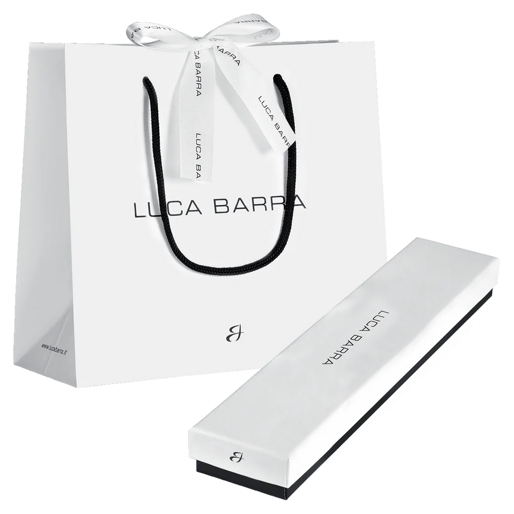 Luca Barra: Bracciale uomo in acciaio con elemento con smalto nero