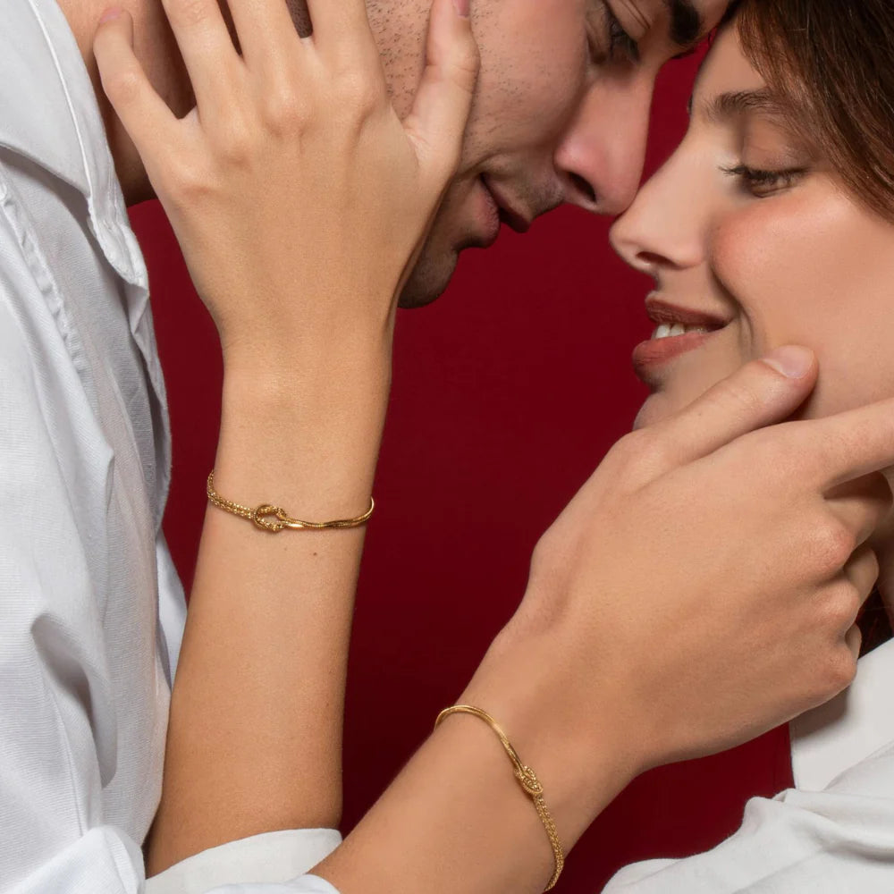 Luca Barra: Bracciale uomo in acciaio IP gold