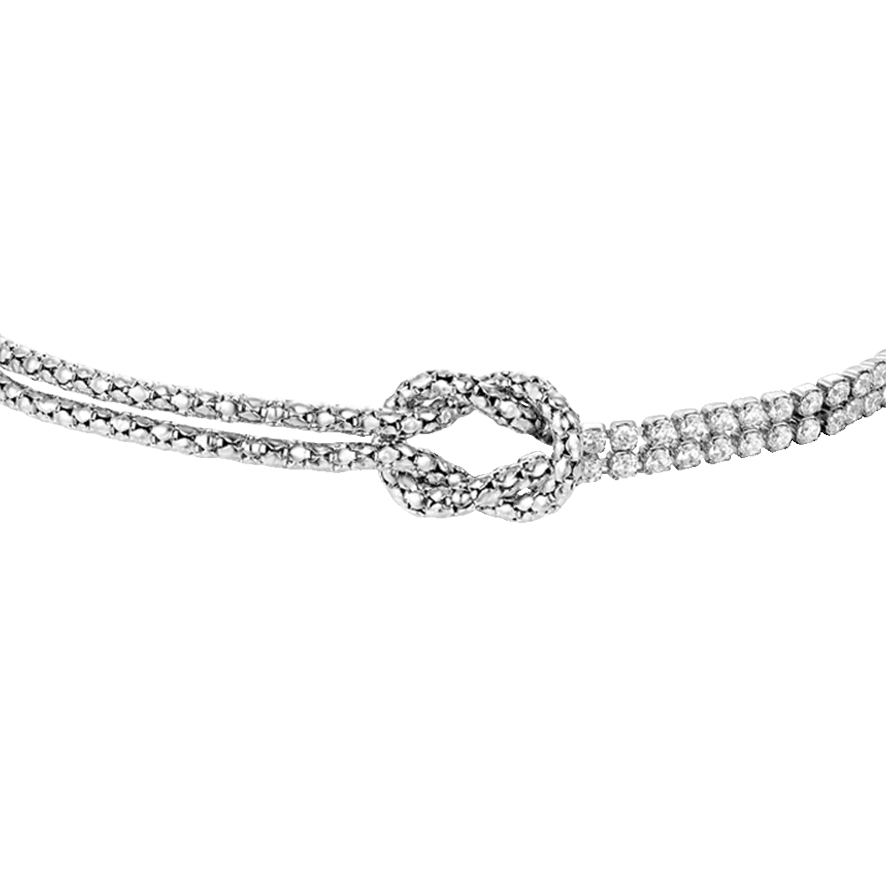 Luca Barra: Bracciale uomo in acciaio con nodo e zirconi bianco