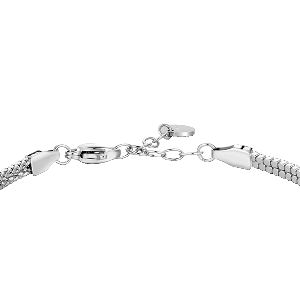 Luca Barra: Bracciale uomo in acciaio con nodo e zirconi bianco