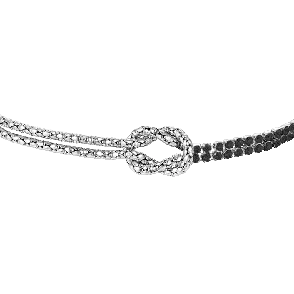 Luca Barra: bracciale Bracciale uomo in acciaio con nodo e zirconi neri
