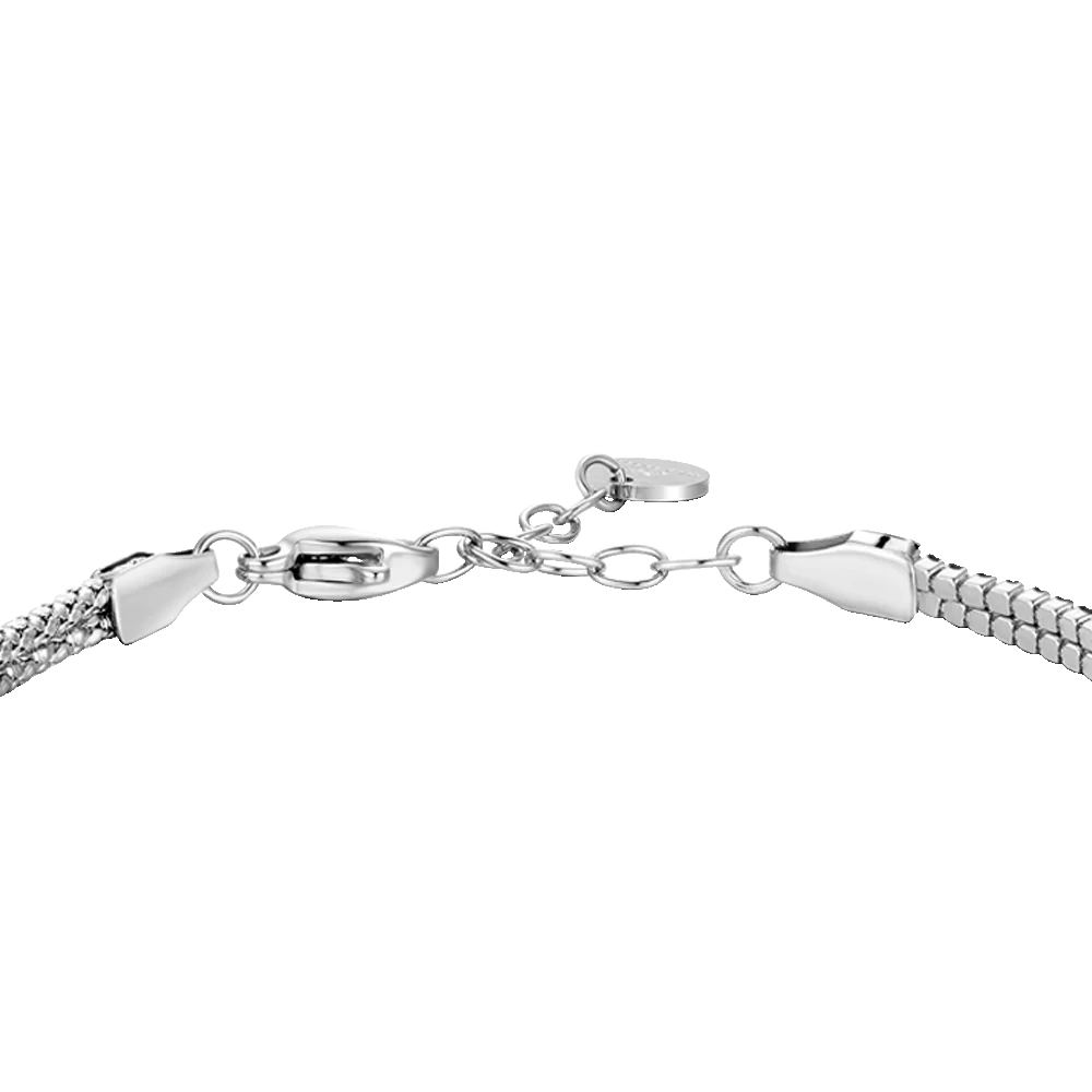 Luca Barra: bracciale Bracciale uomo in acciaio con nodo e zirconi neri