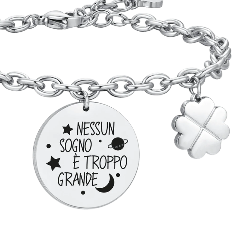 Luca Barra: Bracciale Donna in acciaio Nessun Sogno E' Troppo Grande
