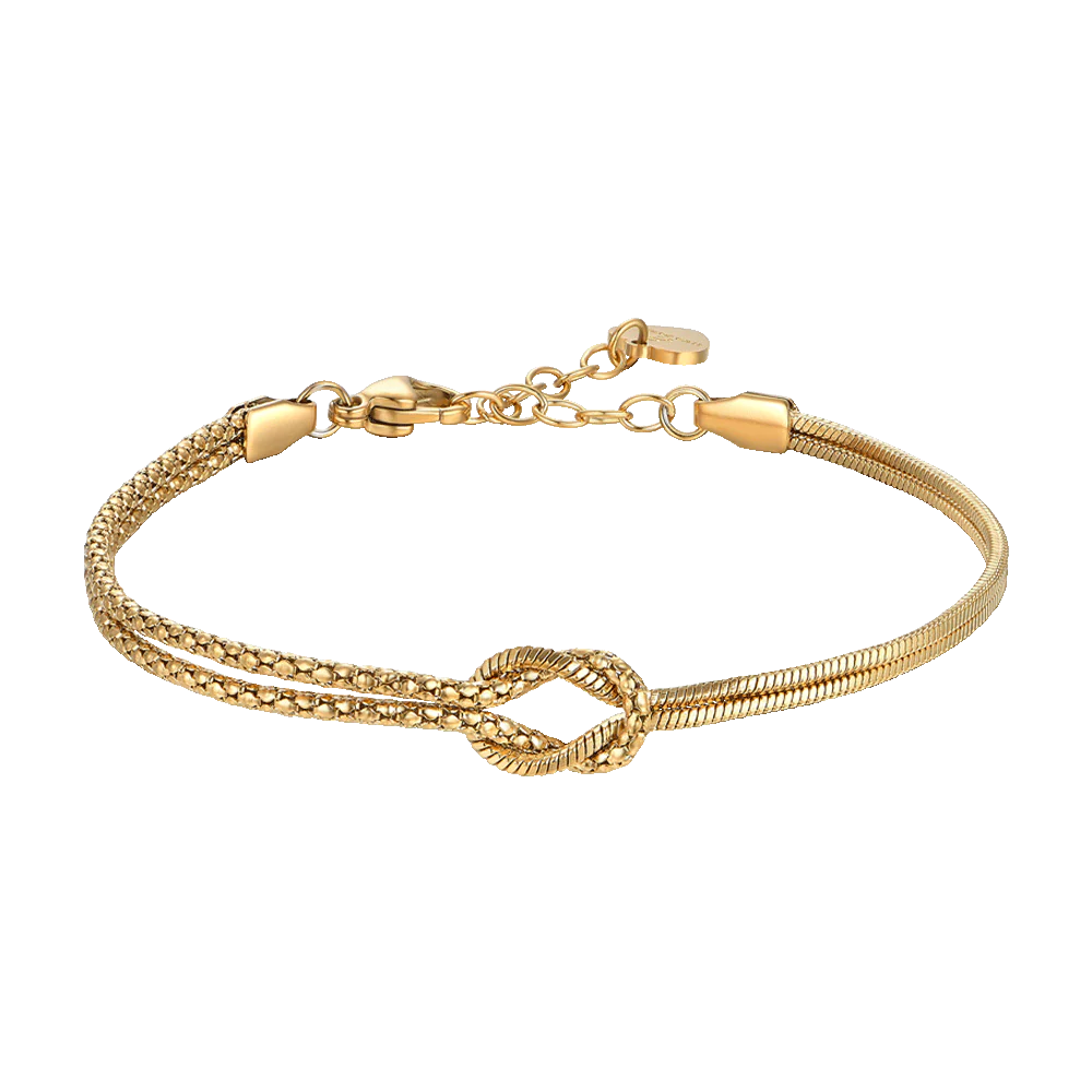 Luca Barra: bracciale donna in acciaio IP gold con nodo