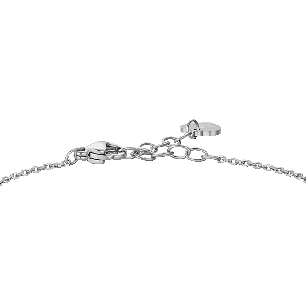 Luca Barra: Bracciale donna in acciaio con farfalla e zirconi bianchi