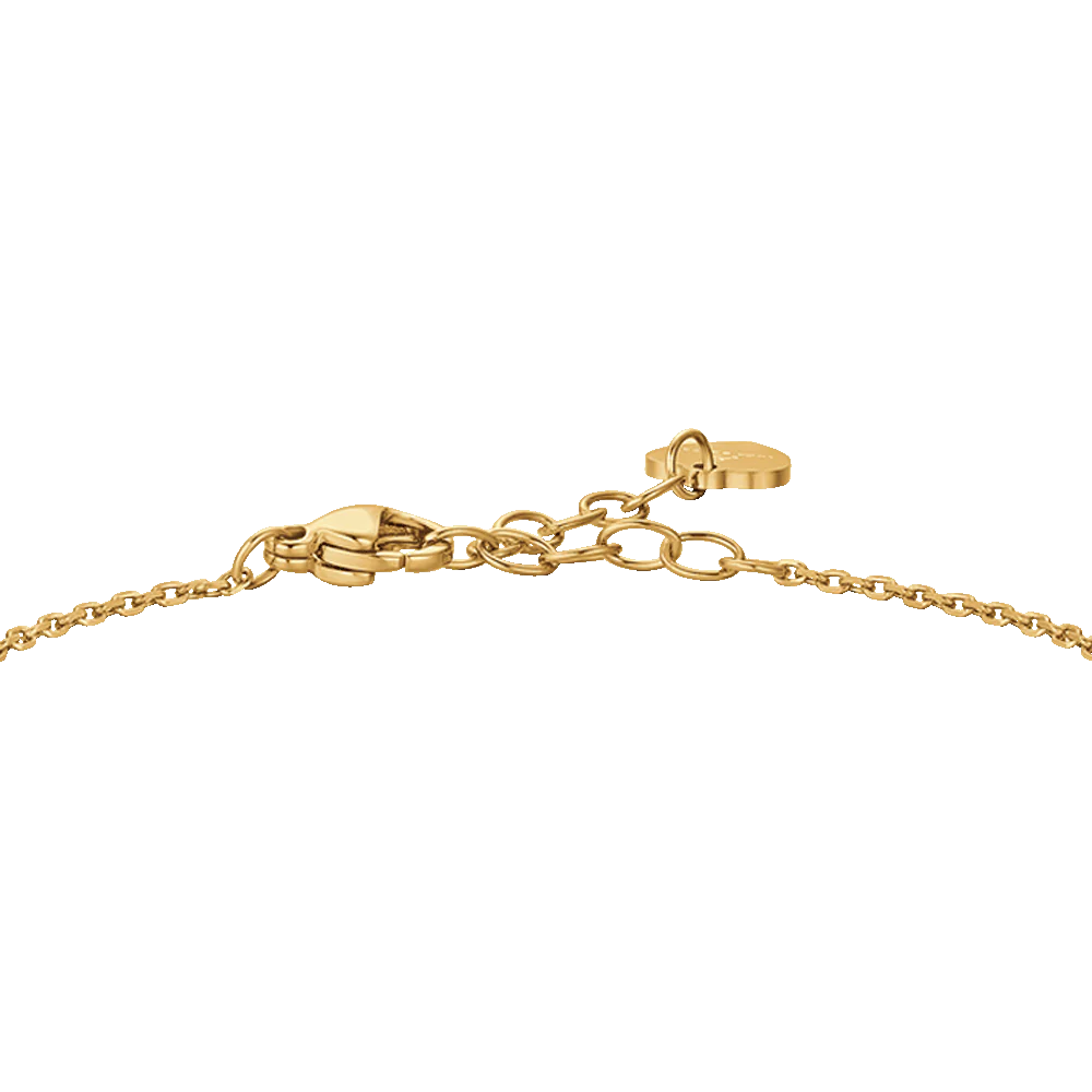Luca Barra: Bracciale donna in acciaio IP gold con cuore e zirconi bianchi