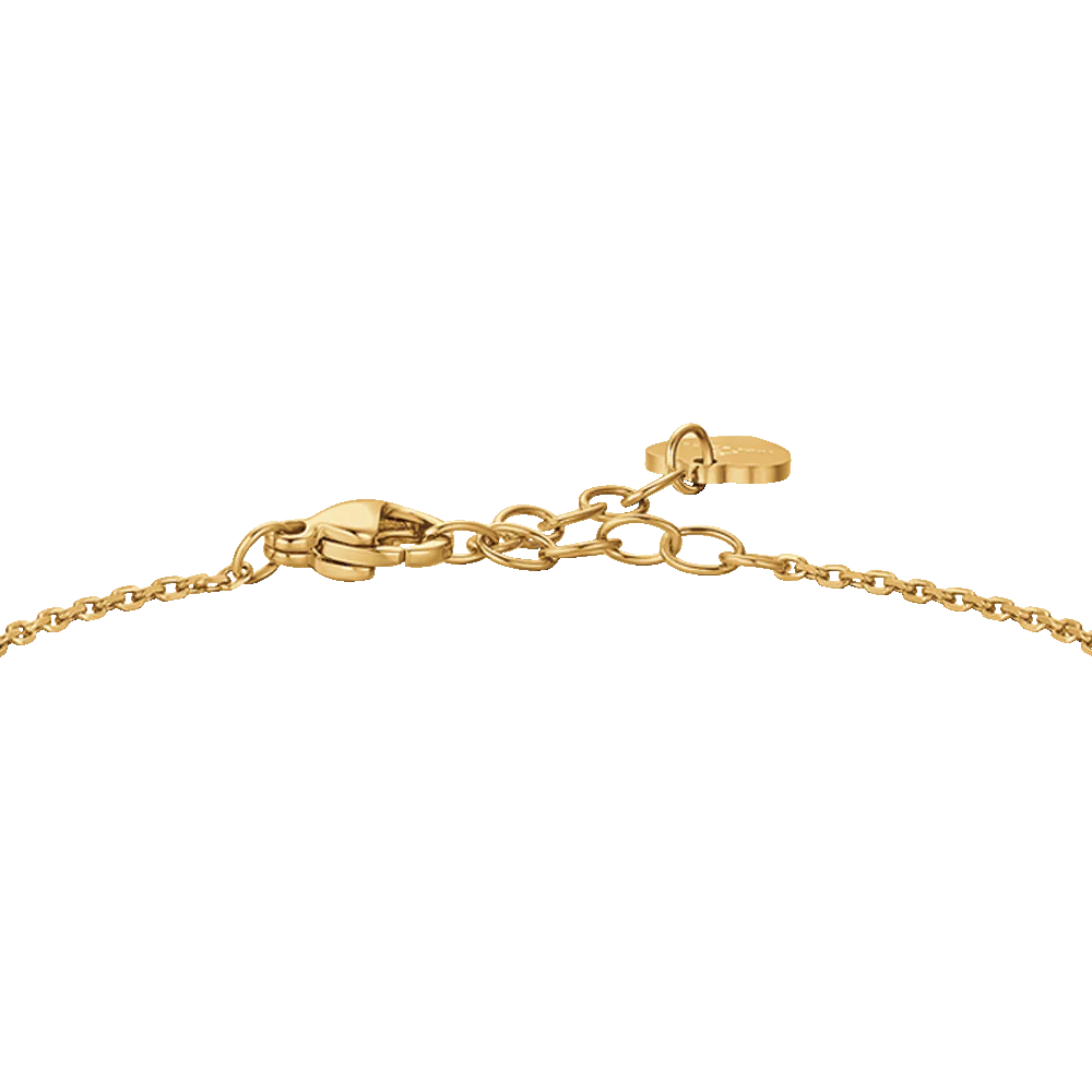 Luca Barra: Bracciale donna in acciaio IP gold con quadrifoglio e zirconi bianchi