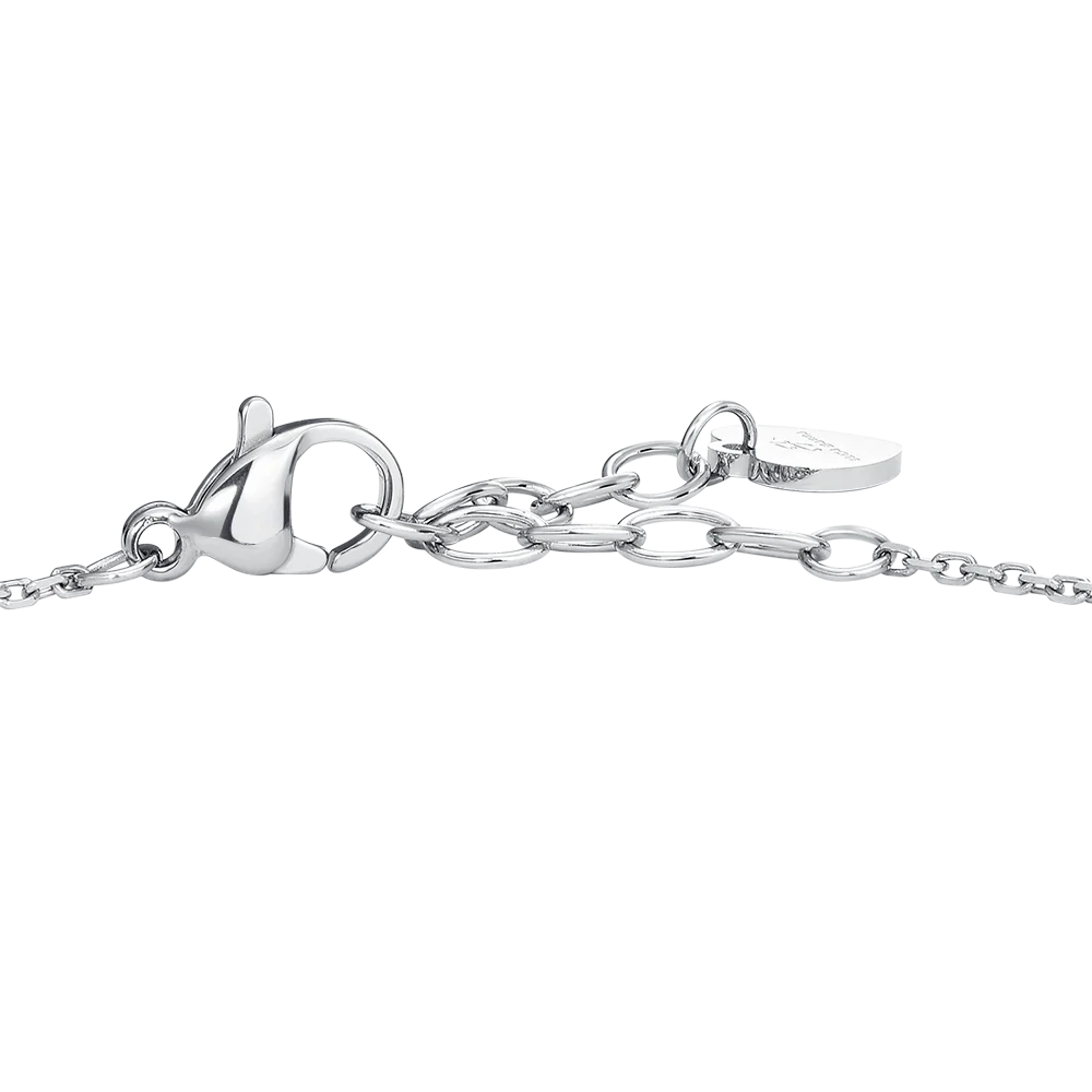 Bracciale Donna in Acciaio con Fiore e Zirconi Verdi – Luca Barra