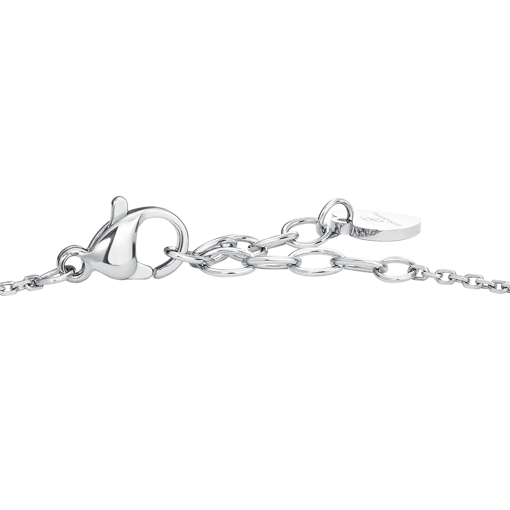 Bracciale Donna in Acciaio con Fiore e Zirconi Viola – Luca Barra