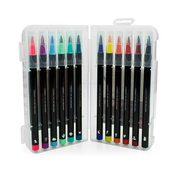 Legami: Set di 12 Pennarelli con Punta Pennello - Brush Markers