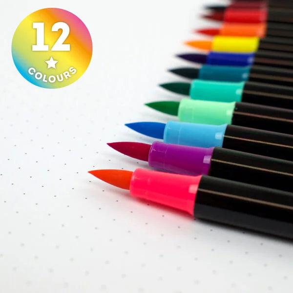 Legami: Set di 12 Pennarelli con Punta Pennello - Brush Markers