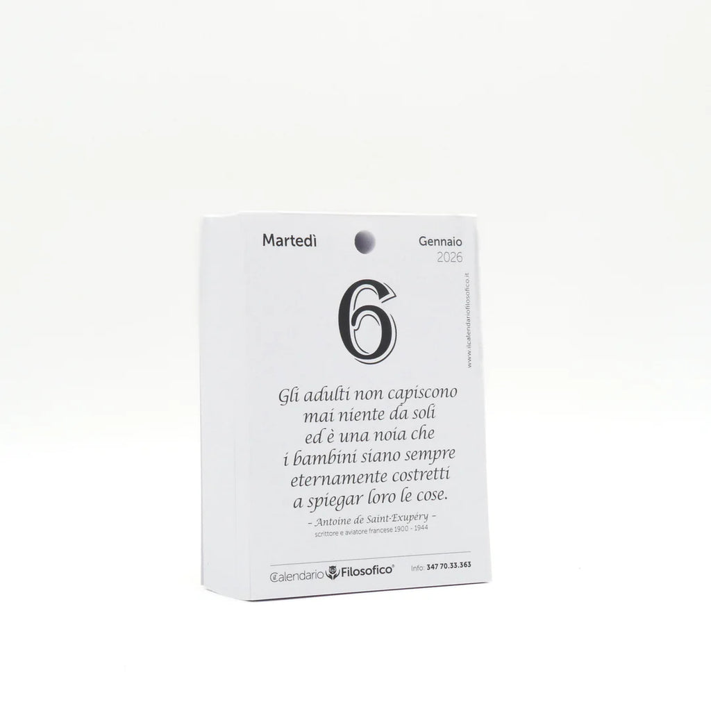 CALENDARIO FILOSOFICO 2026 - A6 PICCOLO 10 x 14 CM - INSERTO