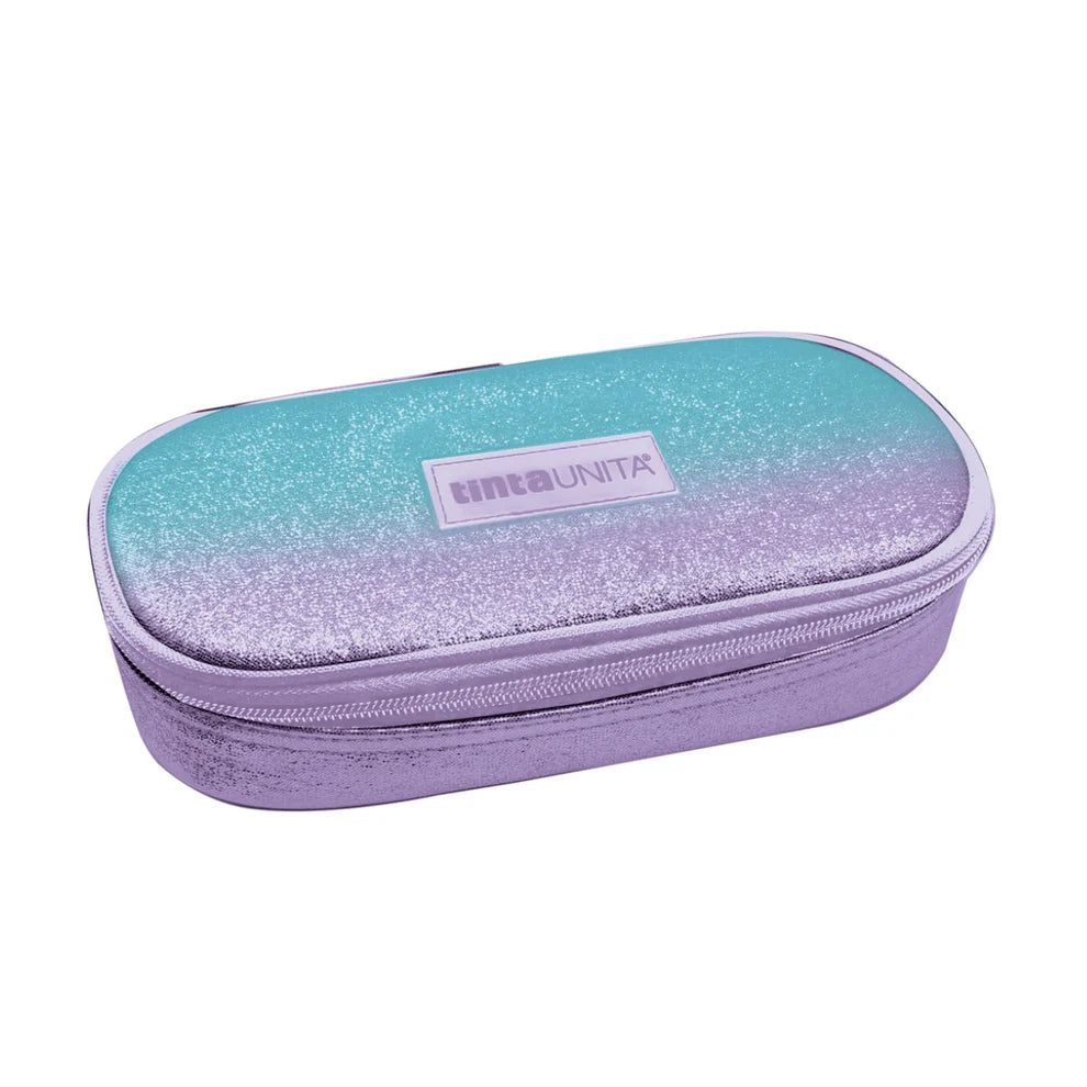 Astuccio Ovale Tinta Unita Glamour – Glitter & Gradient viola/azzurro