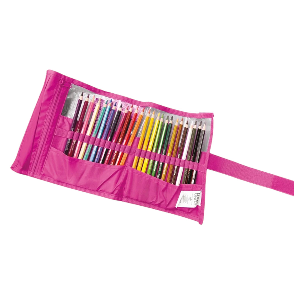 Rotolo Porta Pastelli 24+1 Tinta Unita Young Sirena | Velcro, Finestra PVC