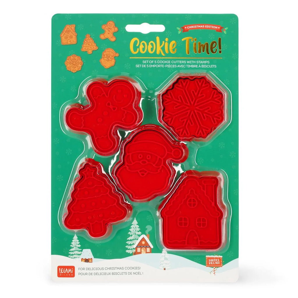 Set di 5 Formine per Biscotti con Timbro - Cookie Time!